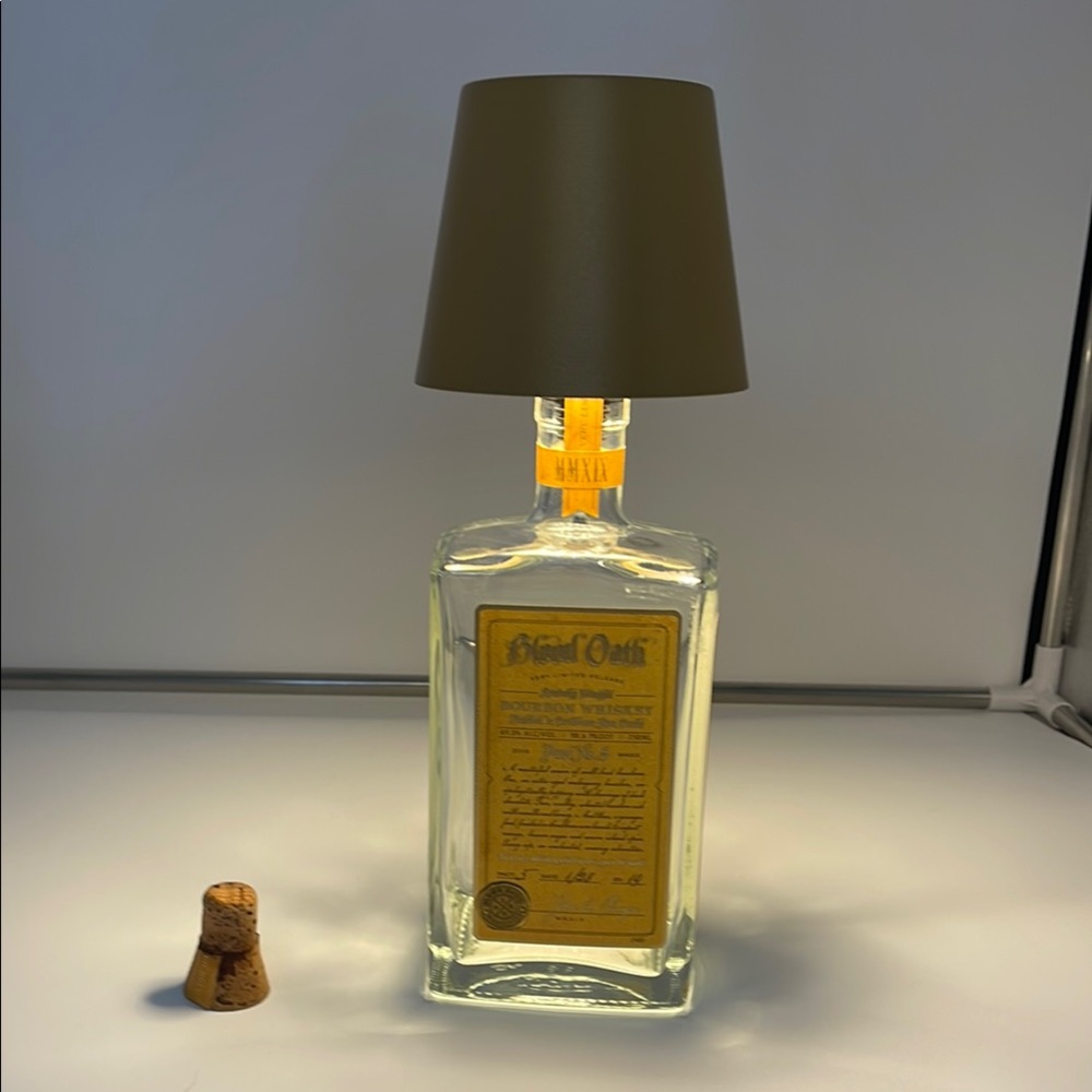 Blood Oath Bourbon Whiskey Bottle Lamp